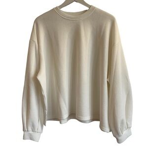NWOT Silk & Salt Long Sleeve Ribbed Balloon Sleeve Pullover Top, One Size